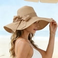 thumbnail image 4 of IVEYRTF Women's Straw Sun Hat Wide Brim Black Satin Bow Foldable Breathable UV Protection for Beach Vacation and Summer Outdoor Activities Hat, 4 of 6