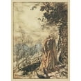 thumbnail image 3 of Arthur Rackham 19x24 Black Modern Framed Museum Art Print Titled - Brunnhilde Stands for a Long Time Dazed and Alarmed (1910), 3 of 5