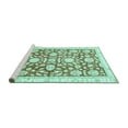 thumbnail image 2 of Ahgly Company Machine Washable Indoor Rectangle Oriental Turquoise Blue Traditional Area Rugs, 8' x 12', 2 of 4