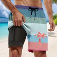 thumbnail image 2 of ibiyuan Mens Swim Trunks with Mesh Lining Quick Dry Mens Bathing Suits Drawstring Cargo Pocket Pool Shorts Pockets Soft Funny Print Surf Swimwear,a-Pink, 2 of 4