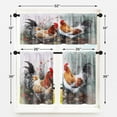 thumbnail image 3 of Farmhouse Chicken Kitchen Window Curtains Valance and Tier Set 36 Inch, Watercolor Rooster Happy 3 Piece Window Treatment Tiers for Living Room Bedroom Animal Kitchen Decor Drapes, 3 of 6