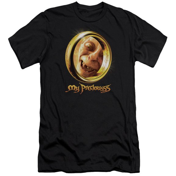 Lord of the Rings My Precious Premium Canvas Adult Slim Fit 30/1 T-Shirt Black