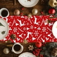 thumbnail image 3 of Table Runner 90 Inch Long - Christmas Reindeer SnowflakesDecorative Table Scarf,Red and WhiteDining Table Runners for Wedding Party Kitchen Dining Tables, 3 of 9