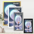 thumbnail image 4 of Designart 'Girl With Umbrella Standing On Water Against Moon' Traditional Framed Art Print, 4 of 4