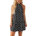 thumbnail image 2 of Jamicy Beach Dress for Women Halter Dress Summer Mini Short Dresses A Line Polka Dot Petite Sundress Flowy Vacation Party Outfits 2026, 2 of 6