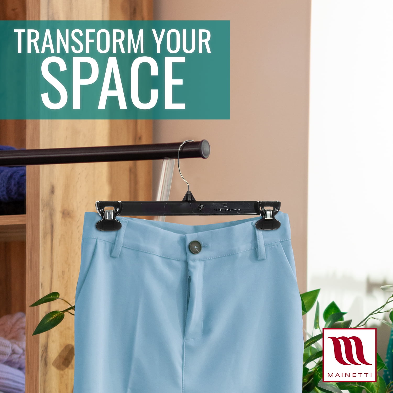 Mainetti 6012 Adult Plastic 1-Tier Skirt & Clothes Hangers, 200 Count, 1 Pack