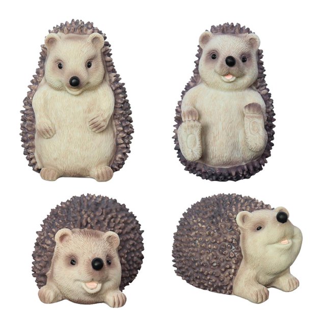 DOLITY Figurine Hérisson Modèle Miniature en Résine Statue de Simulation pour Patio Crémaillère 4 Pcs