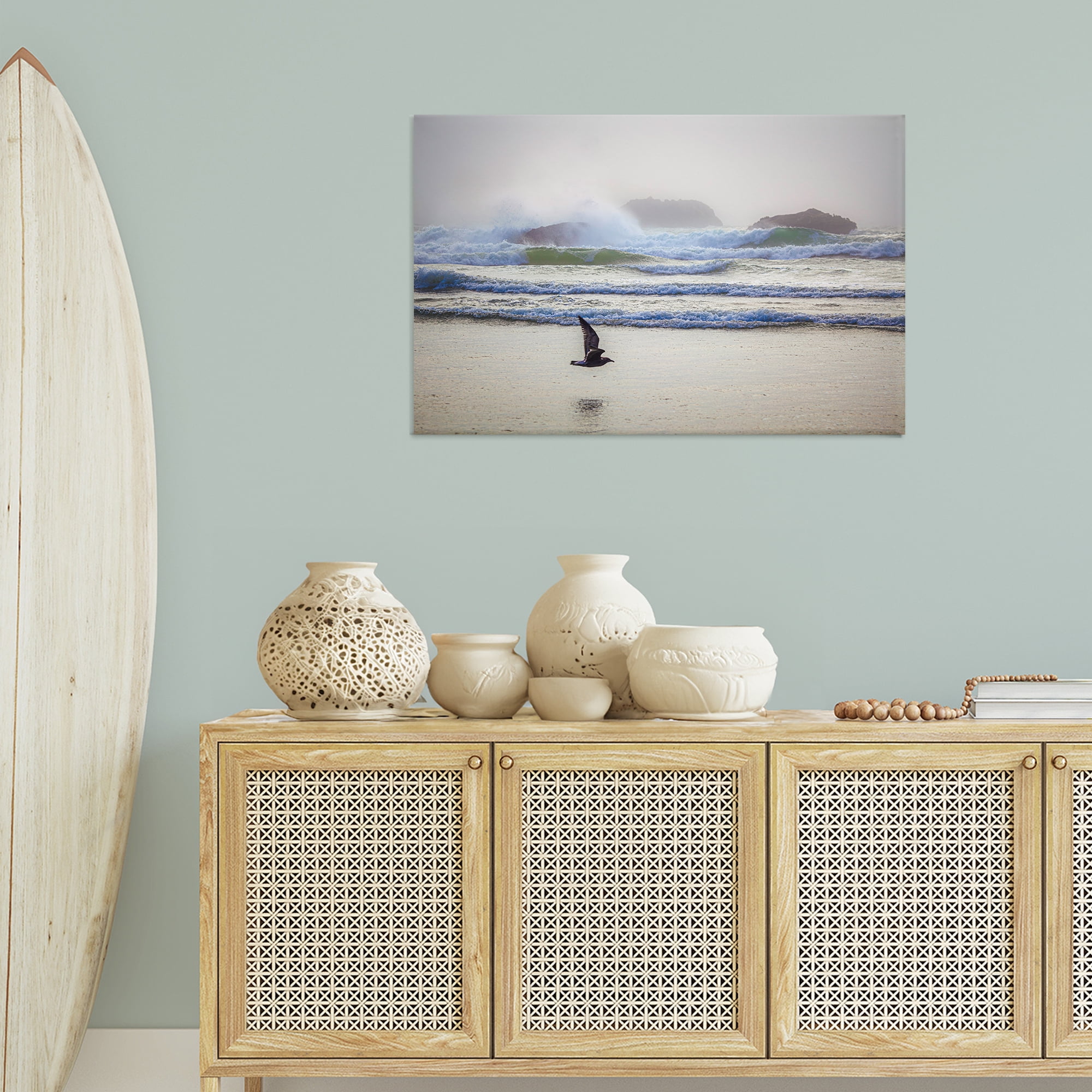 Stupell Industries Flying Low over Shore Landscape & Nature Photography Wrapped Canvas Art Print Wall Art, 36 x 24
