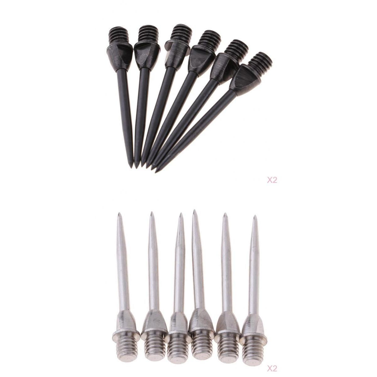 Set of 24 Hammer Head Dart Tips Standard Moveable Dart Points Replacement 30mm 