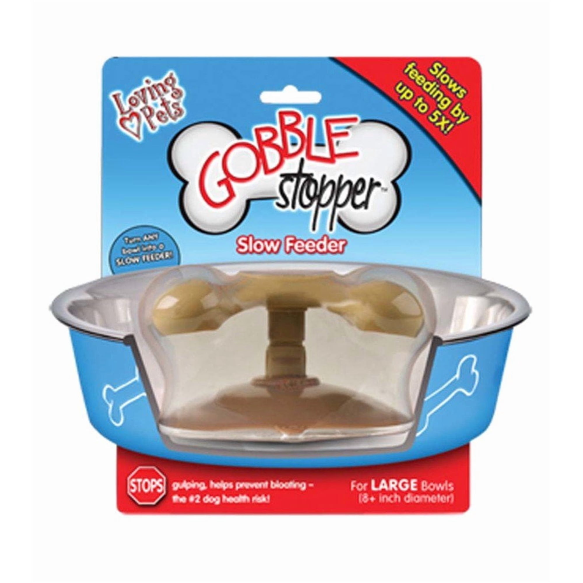 Loving Pets Gobble Stopper Slow Pet Feeding Supplies For Dogs, Large By Acurel