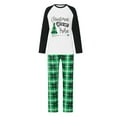 thumbnail image 2 of Family Matching Christmas Pajamas, Romper/Letter Print Long Sleeve Tops and Plaid Pants Loungewear Set, 2 of 10