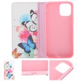 thumbnail image 4 of Funda Para Teléfono Tipo Billetera, Funda Protectora Para Teléfono Móvil De Cuero PU Con Tarjetero Con Botón Magnético Para 12 Pro ANGGREK Dos Mariposas con Botón Magnético, 4 of 8