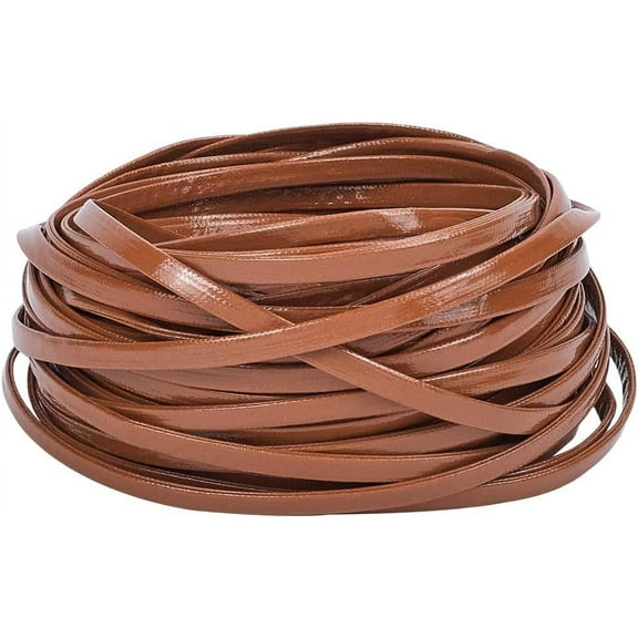 1 set 11 Yardx4mm Fold Over PU Leather Strip Cord Double Sided Leather Braiding String Saddle Brown Flat Soft Leather Trimming Strap for DIY Sewing Crafts Belt Bracelet Jewelry Making Clothing