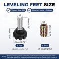 thumbnail image 2 of Uxcell 8 Pcs M8 Thread Adjustable Furniture Levelers, 1.3 x 0.79" Screw Leveling Feet with 8 Pcs 0.79" Coupling Nut Anti Slip Floor Protector for Table Chair Cabinet Desk Sofa Workbench, 2 of 6