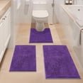 thumbnail image 2 of Vaukki Lavender Purple Bathroom Rug Sets 3 Piece Ultra Soft Absorbent Shaggy Bath Mat Non Slip Toilet Rug for Bathroom, 2 of 9