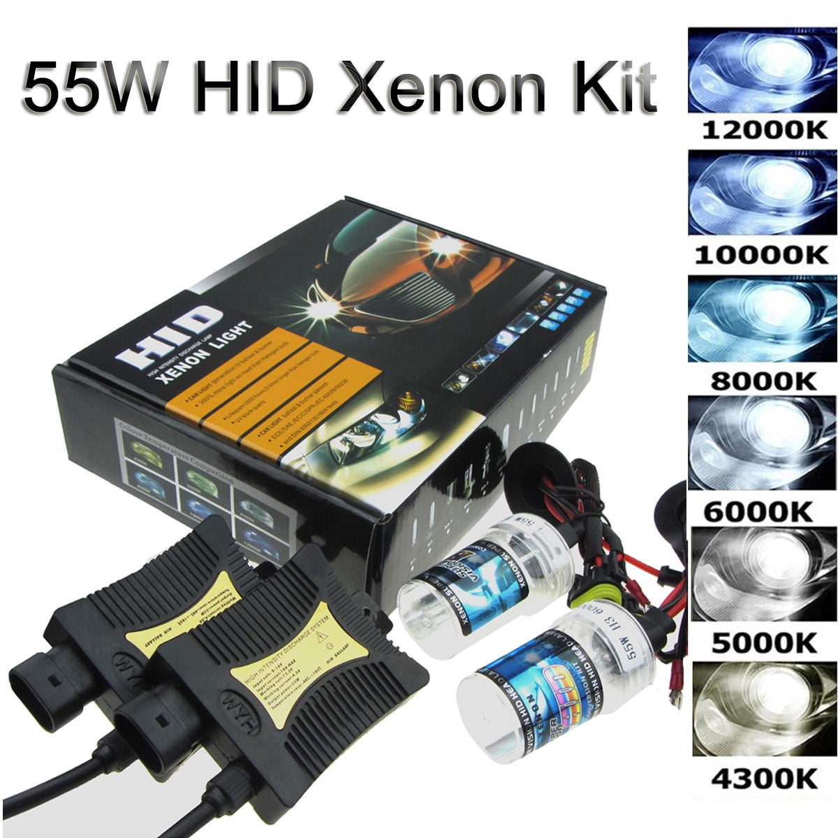 Style : H1, Wattage : 12000K 55w HID Xenon Conversion KitAll Bulb Sizes And Colors With Digital BallastsH1/H3/H4/H7/H11/9005/9006/880/881 Car LED Lights 