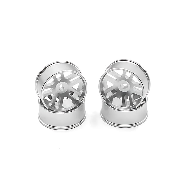 Bewildely 4 llantas de aleación de aluminio compatibles con ruedas de deriva modificadas Wltoys K969 1/28 para coche RC Kits de construcción modelo plata