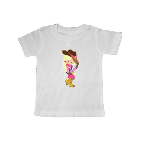 

Inktastic Cowboy Girl Girl With Cowboy Hat Blonde Hair Gift Baby Girl T-Shirt