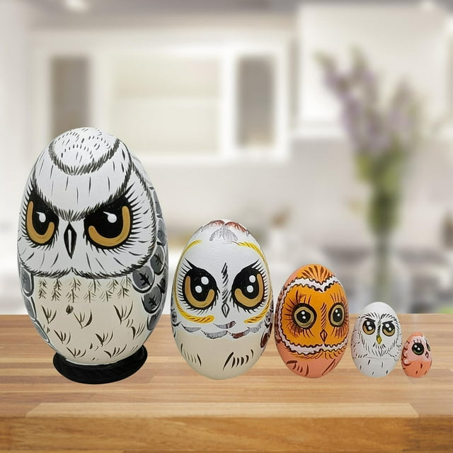 5 Uds., Búho, Muñecas Anidadas Rusas, Adornos , Muñecas Apilables Rusas, Matryoshka Adorable Clásica para Cumpleaños, Hogar, , Regal Yotijar muñecas de anidación