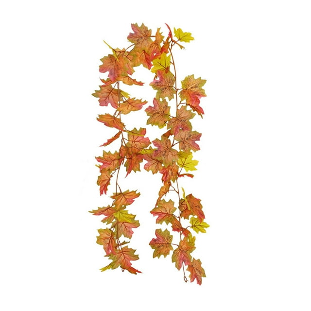 2026 Hot!Fall Decor Festival Simulation Maple Leaf Rattan Decoration Christmas Party Wall Hanging Maple Leaf Rattan