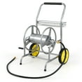 thumbnail image 1 of Gymax Garden Hose Reel Cart 230 FT of 5/8'' Large Capacity w/ 2 Wheels Storage Basket Silver, 1 of 10
