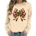 thumbnail image 2 of Wancir Christmas Sweatshirt Women Xmas Bow Graphic Sweatshirts Round Neck Long Sleeve Pullover Tops Vacation Loose Blouses, 2 of 6