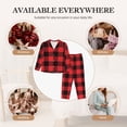 thumbnail image 7 of Fotbe Buffalo Plaid Red Black Pattern Long Sleeve Pajama Set for Women,Sleepwear Set,2-piece Loungewear Set,Soft PJs Comfy Nightwear with Pockets -, 7 of 7