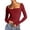 Wine, variant on Womens Athletic Tops Women’s T Shirt Top for Women Elegant Long Sleeve Crop Square Neck Basic Slim Fit Top for Everyday Comfort and Modern Style Yellow M