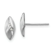 Sterling Silver White Ice Diamond Earrings 11x5 mm (0.04 cttw, I1-I3 Clarity, I-J Color)