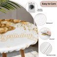 thumbnail image 3 of Happy Birthday Round Tablecloth for 36-44 Inch Tables,Fitted Table Cover with Elastic Edge,Golden Balloons Ribbons Abstract Art Waterproof Outdoor Table Cloth Protector for Patio Garden Dinner Picnic, 3 of 9
