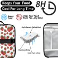 thumbnail image 4 of Strawberry and Dot White Pattern Insulated Lunch Bag with Shoulder Strap and Bottle Holder,Bento School Lunch Bag Box,11x9.5x3.5 Inches, 4 of 5