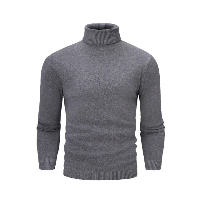 Pull Col Roulé Mode Haut de Gamme pour Hommes Automne Hiver Nouvelle version Coréenne Couleur Unie Pull Décontracté Chaud