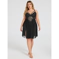 thumbnail image 6 of SHOWMALL Womens Plus Size Lingerie Lace Sexy Strap Chemise Sleepwear V-Neck Nightdress, 6 of 6