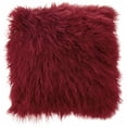 thumbnail image 2 of SARO 3564.R16S Coussin Carré en Fourrure d'Agneau de Laine Mongolienne de 16 Po Rouge, 2 of 4
