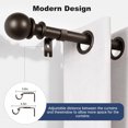 thumbnail image 2 of KoshiMe 1-inch Diameter Adjustable Curtain Rod 32-168 inches, Heavy-Duty Curtain Rods, Classic Ball Finials for Indoor/Outdoor Use, bronze, 2 of 7