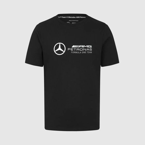 Mercedes Benz AMG Petronas F1 Men's Large Logo T-Shirt - Black/White/Green