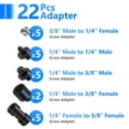 thumbnail image 2 of Juego de adaptadores de tornillos para cámara Neewer, 22 piezas de 1/4 pulgadas a 1/4 pulgadas y de 1/4 pulgadas a 3/8 pulgadas, 2 of 9