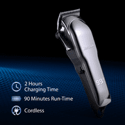Barbasol Cordless Rechargeable Hair Clippers for Men with Ceramic Blade and LCD Display, Black