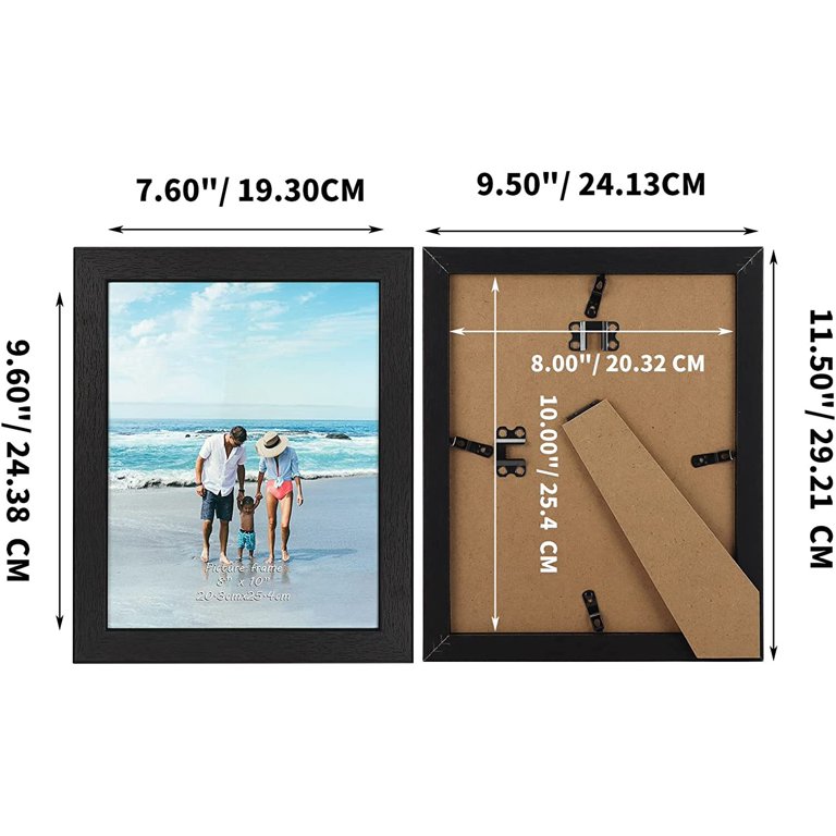 Giftgarden 8x10 Picture Frame Black with Mat, 9x11 Frames Matted to 8 x 10’ Photos for Wall or Tabletop Decor, Set of 4