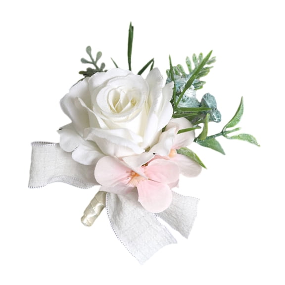 lixuesong Artificial Silk Flower Groom Boutonniere Wedding Corsage Special Occasion Chest Flower Brooch Business Meeting Accessory