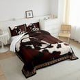 thumbnail image 3 of jejeloiu 3D Texas Stars Bedding Comforter Set,Rustic Farmhouse Cabin Twin Comforter Sets,Vintage Cowhide Cattle Animals Bedding Set For Boys Kids,Super Cozy Room Decor,2 Pieces, 3 of 8