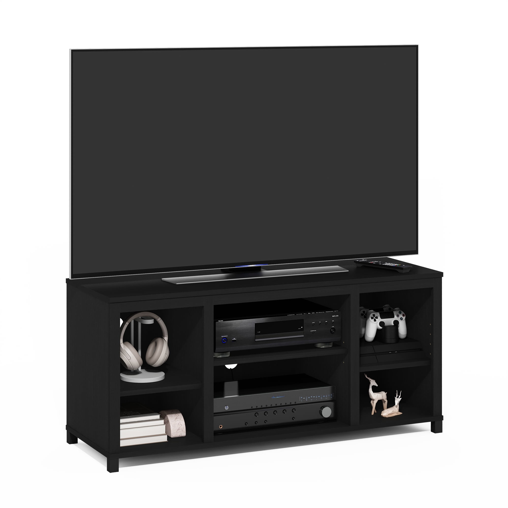Furinno Classic TV Stand with Shelves for TV up to 55 Inch, Americano