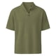 thumbnail image 4 of Blusas y camisas de manga corta y cuello redondo para hombre, de pana, color liso, informales, a la moda, con medio botón, cuello alto, manga corta, de poliéster., 4 of 6