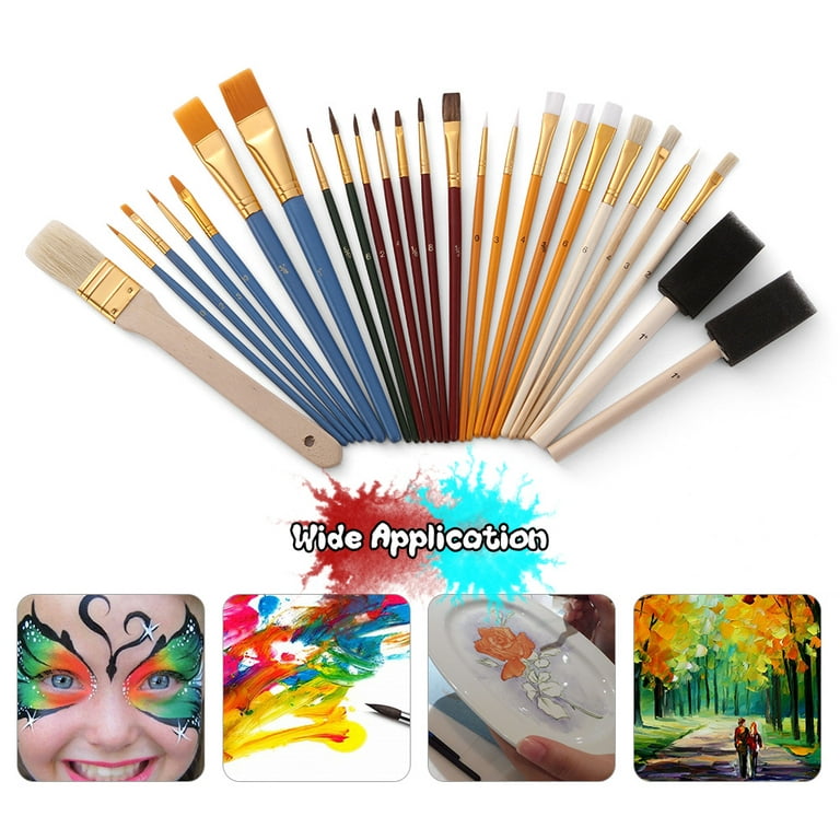 25Pcs All Purpose Paintbrush Sets Paint Brush Set Paint