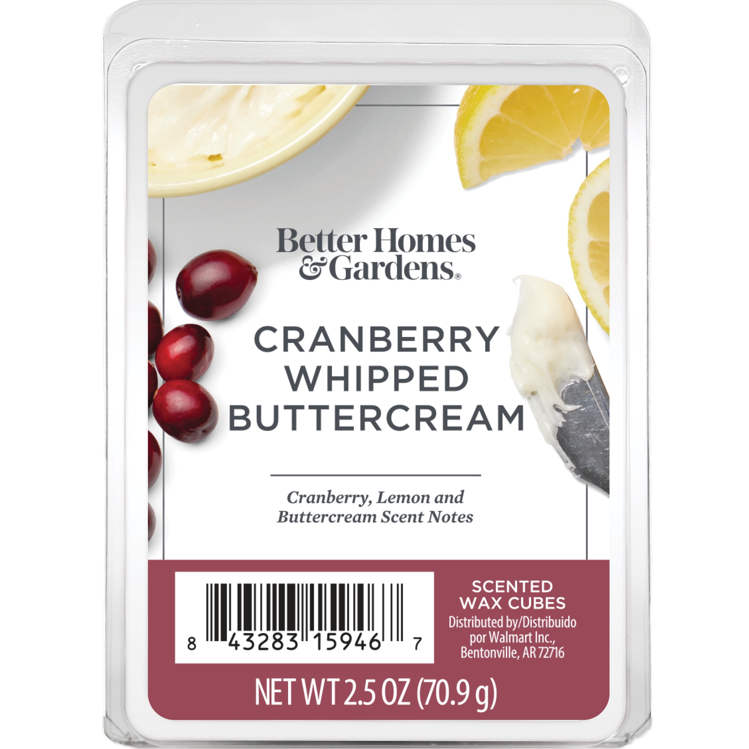 Cranberry Whipped Buttercream Scented Wax Melts, Better Homes & Gardens, 2.5 oz (5-Pack)
