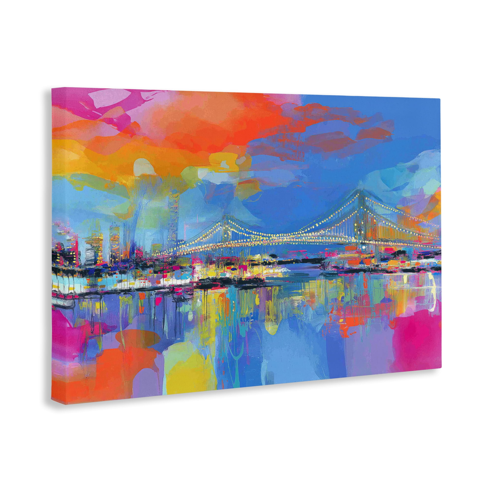 Stupell Industries Bay Bridge Aglow at Sunrise Canvas Wall Art, design by Chromatic Storm Studio