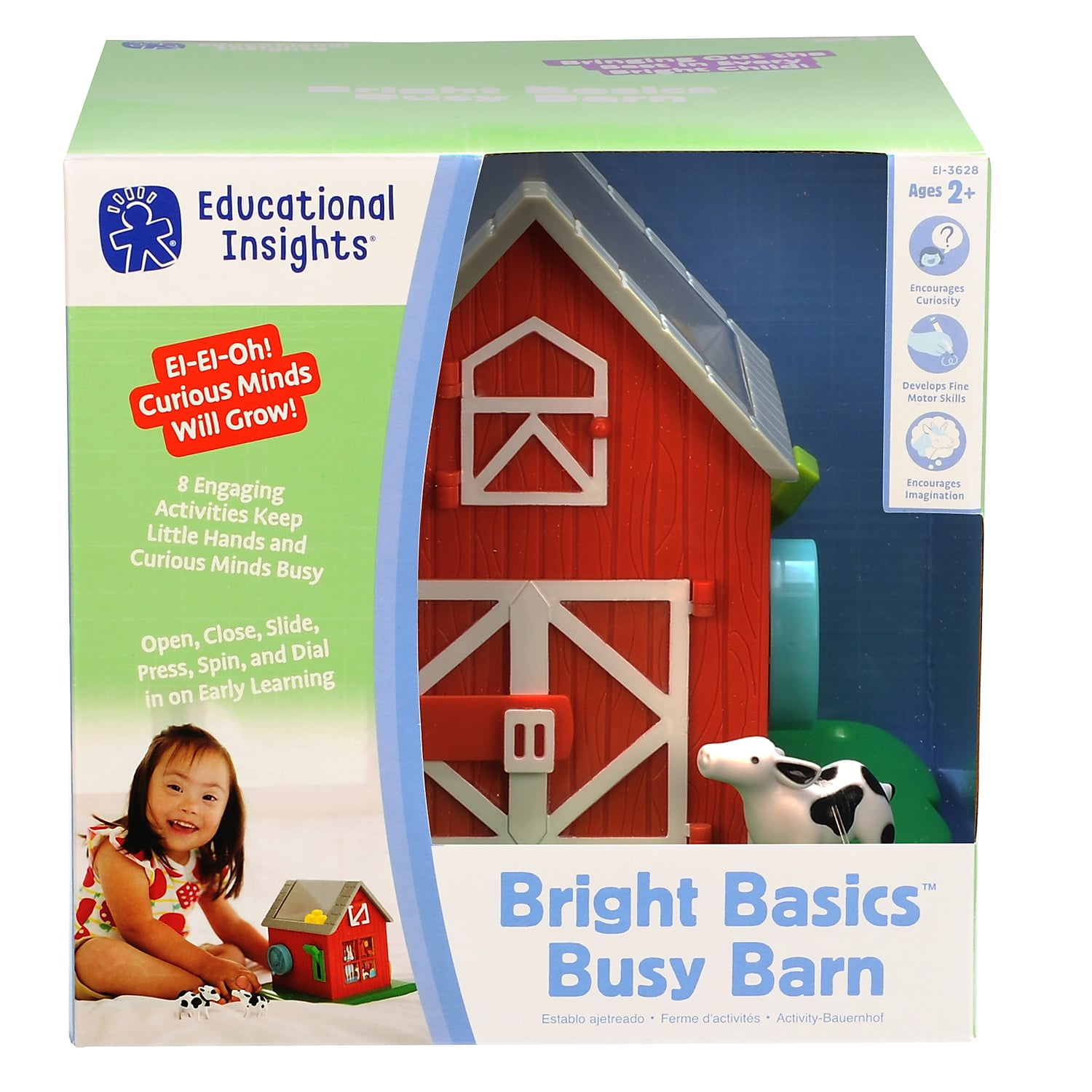 Educational Insights Bright Basics Busy Barn, Busy Board Playset, Toddler Toys, Ages 2+