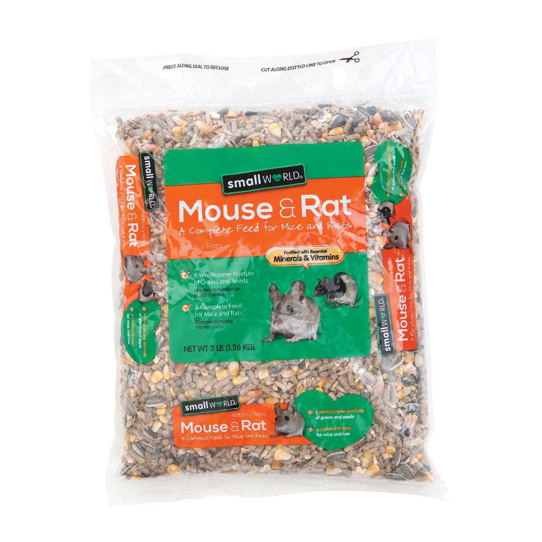 Small World, Mouse and Rat Complete Feed, A Wholesome Mixture of Grains and Seeds, 3 lbs