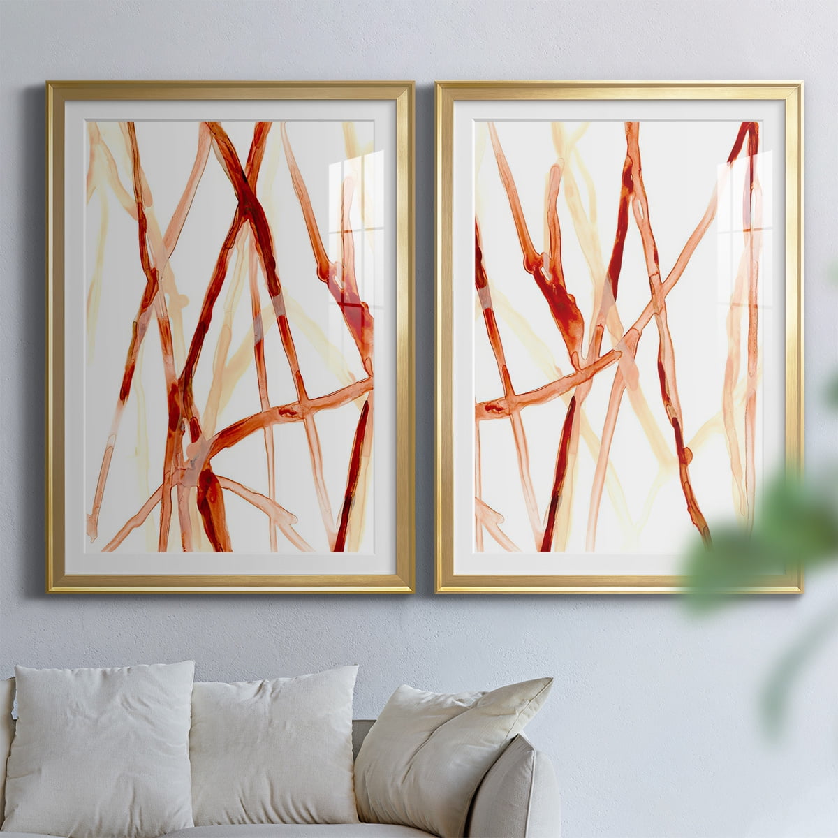 Wexford Home Runnel V Premium Framed Print, 30.5" x 42.5" - Ready to Hang, Gold (Set of 2)