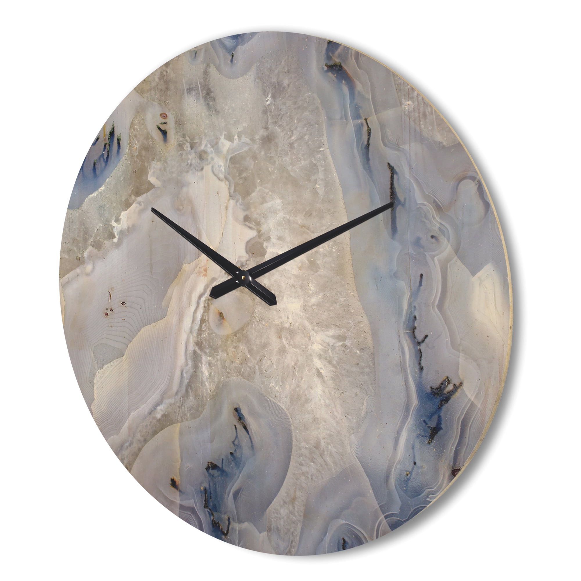 Designart 'Close Up Agate Stone ' Modern Wood Wall Clock